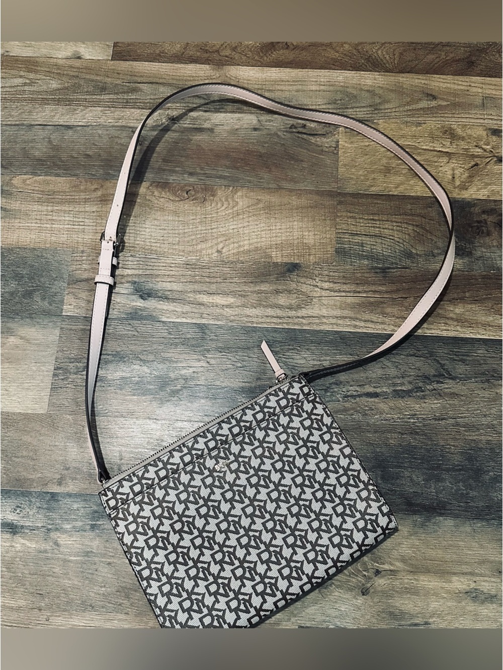 DKNY pink and brown crossbody purse